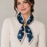 Silk-feel scarf with leopard print and wooden ring Image 2