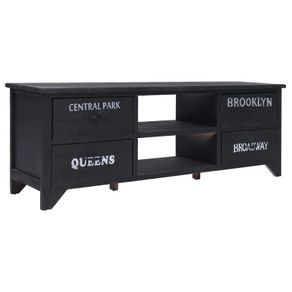 TV Cabinet Black 115x30x40 cm Wood