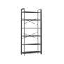 Bookcase with 6 levels in industrial design oak rustic brown  black walnut Image 8