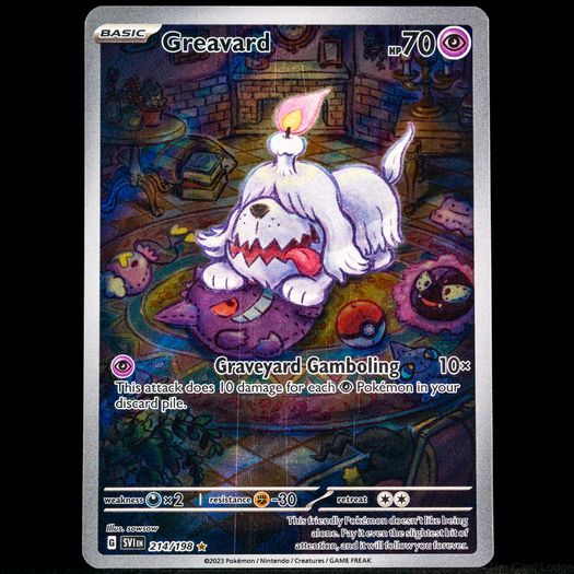 Greavard 214/198 Art Illustration Holo Rare Scarlet & Violet Base Set Pokemon Card SV Gengar