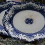Vintage Ironstone Blue and white Transfer Serving Plates HUDSON WILCOX & TILL - England 16"x12" and 14"x11" Image 2