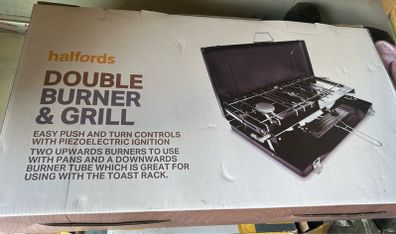 Halfords double stove and grill (new)