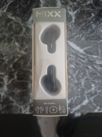 Mixx earbuds, 2 boxs  available in black & white