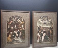 Vintage Pair Framed Renaissance Religious Prints Domenico Alfani