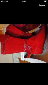 Ladies New Red Boots