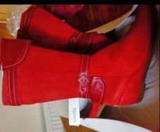 Ladies New Red Boots