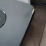 Round Backlit Heated Bathroom Mirror with Lights & Black Shelf 500mm Image 5