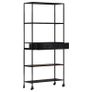 Book Cabinet 90x35x180 cm Rough Mango Wood & Iron Image 4