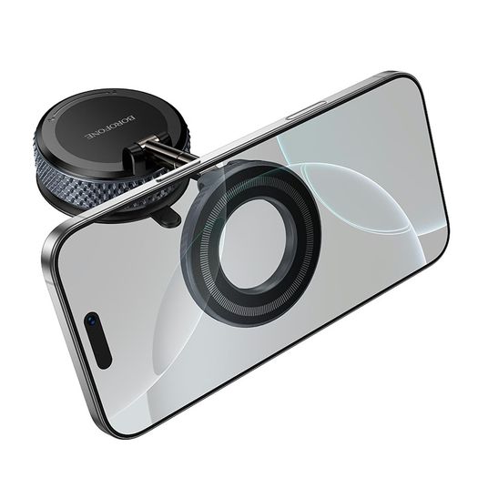 Borofone Car Holder BH144 Custodio Vacuum Suction Cup Magnetic Holder Black