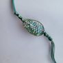 Handmade sterling silver bracelet with resin - green leaf from Ksenia.art Image 4
