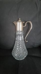Cut Glass Silver Plated Claret Jug