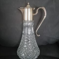 Cut Glass Silver Plated Claret Jug