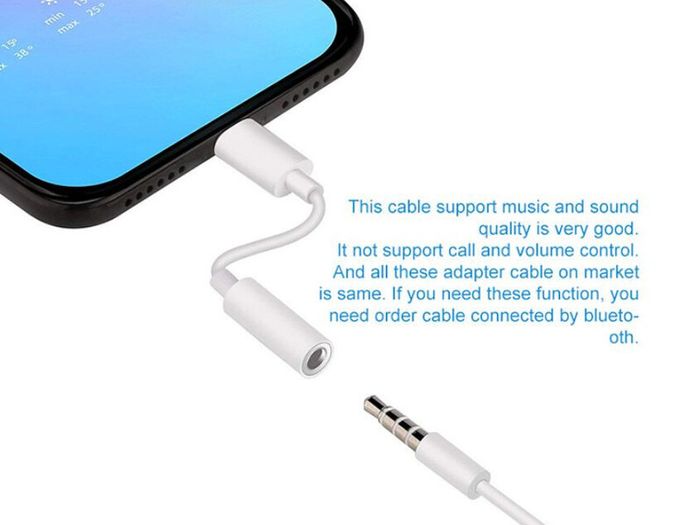 Lightning to 3.5mm Headphone Jack Adapter 10cm White