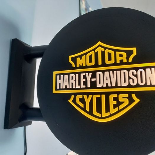 Harley-Davidson Inspired LED Light Box Sign, Motorcycle Garage Wall Light, Biker Man Cave Decor, Workshop Sign, Motorbike Gift