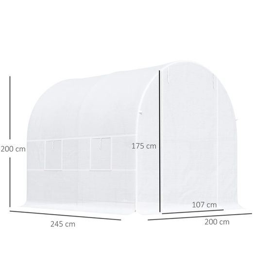 250Lx200Wx200H cm Walk-in Greenhouse-White (FREE SHIPPING)