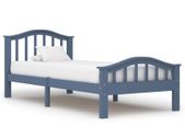 Bed Frame Grey Solid Pinewood 90x200 cm
