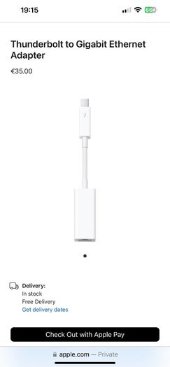 Apple Thunderbolt to Gigabit Ethernet Adapter (brand new)
