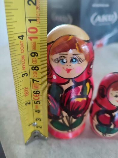 Matryoshka Matryoshka Matryoshka Babushka 3 Piece Russian Doll Old Vintage Wooden Dolls