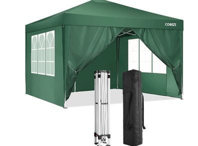 3 x 3 m Waterproof Popup Flat Gazebo with 4 Side Panels