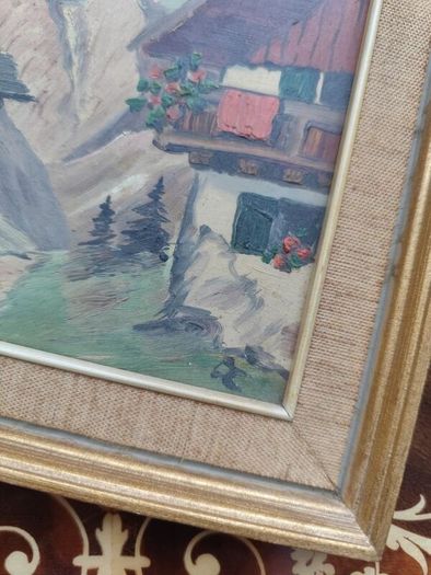 Austrian Alpine Art Vintage Painting