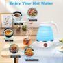 Electric Kettle Mini Travel Kettle Portable Fast Boiling 600 ML Collapsible Camping Kettle with Separable Power Cord for Outdoor Hiking Camping Traveling Image 5