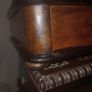 Antique Walnut,Ebony and Pierced Brass Double Inkwell Desk Set. Image 6