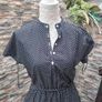 Vintage Betty Barclay Navy and cream polkadot midi dress Image 10