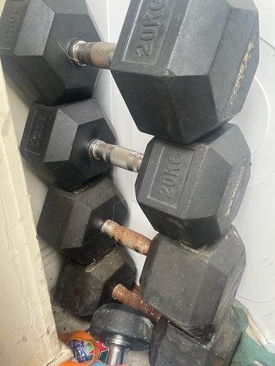 2 x 25kg Hex Dumbbells