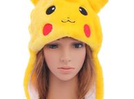 main image for ad Soft Cartoon Plush Animal Fuzzy Beanie Warm Hat Winter Pokemon Pikachu