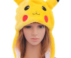 Soft Cartoon Plush Animal Fuzzy Beanie Warm Hat Winter Pokemon Pikachu
