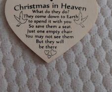 Bnwt Christmas in heaven wooden heart