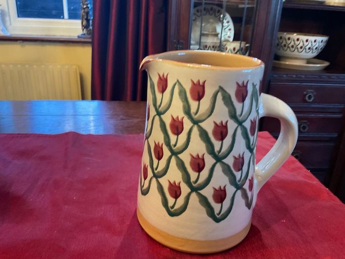 Nicholas Mosse Red Tulip Vintage cylinder jug .7 and a half inches in height
