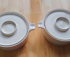 Two large deep vintage tureen serving dishes