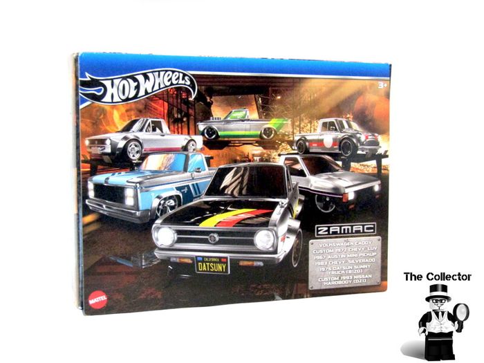 Hotwheels 6 piece pickup truck zamac set Includes Volkswagen Caddy 83 Silverado Chevy Luv, Datsun sunny Nissan Hardbody and Austin Mini 2024 Brand New Sealed