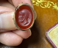 10k Gold Carnelian Set Watch Fob/Pendant