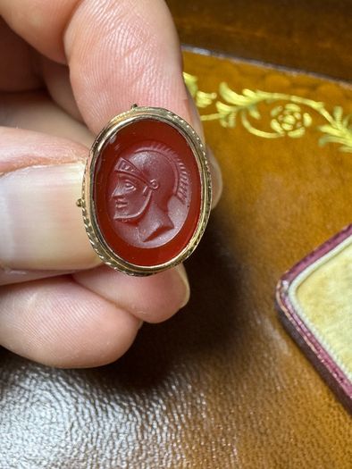 10k Gold Carnelian Set Watch Fob/Pendant