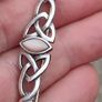 Vintage Sterling silver and White opal brooch Image 8