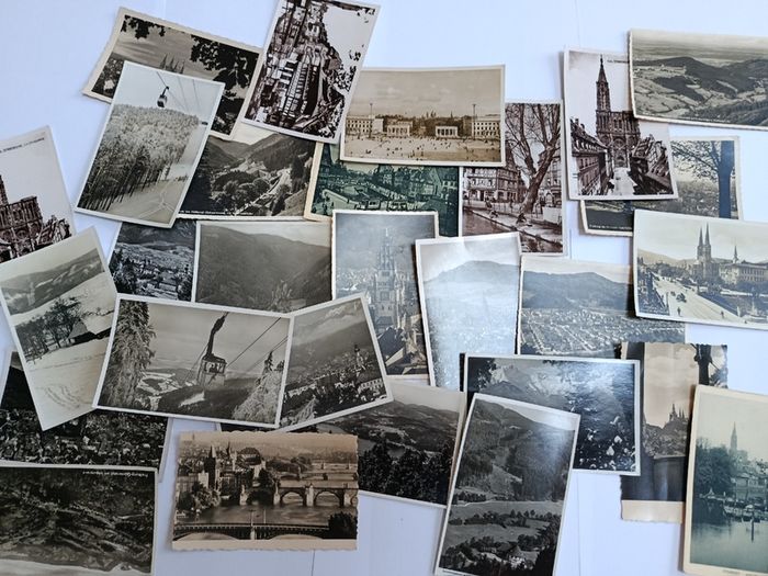 Antique Pre-WW1 Postcard & History Lot - Prague, Vienna, Freiburg, Strasbourg + Dublin Letter