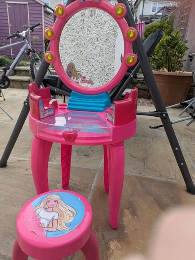 Barbie dressing table and stool. A