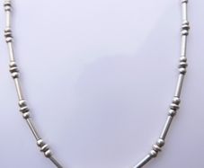 Vintage High Quality  Sterling Silver 925 heavy Bead Necklace  length 16" - 12,58g