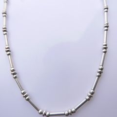 Vintage High Quality  Sterling Silver 925 heavy Bead Necklace  length 16" - 12,58g