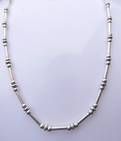Vintage High Quality  Sterling Silver 925 heavy Bead Necklace  length 16" - 12,58g