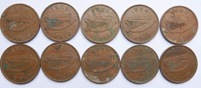 Vintage- Ireland, 1 Pingin Bronze Coins