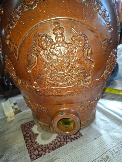 Rare 19th Century English Salt-Glazed Stoneware Brandy 2 Gallon Barrel, Postage Available or collection.