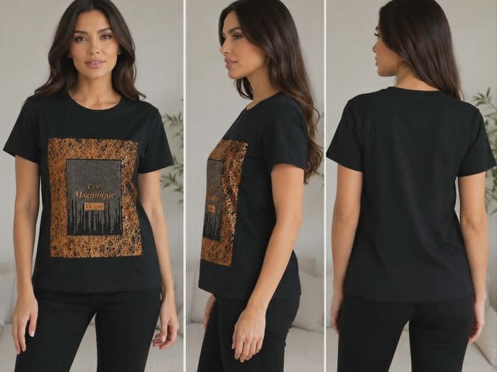 Women's Black Graphic T-Shirt "C'est Magnifique