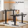 FREE SHIPPING Standing Desk Height Adjustable Electric Desk, 100x60cm Stand up Table, Sit Stand Home Office Desk with Splice Board, Black Top Image 4