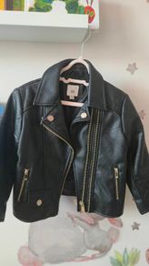 River island girls black biker  jacket