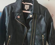 River island girls black biker  jacket