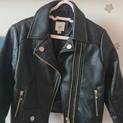 River island girls black biker  jacket