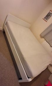 PRICE DROP - IKEA White Double Bed Frame with Slatted Base